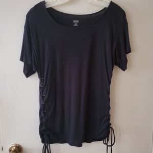 Ladies Black top with Lace up detail